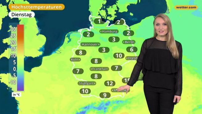 go to Das Wetter in Deutschland am 9. Januar 2018